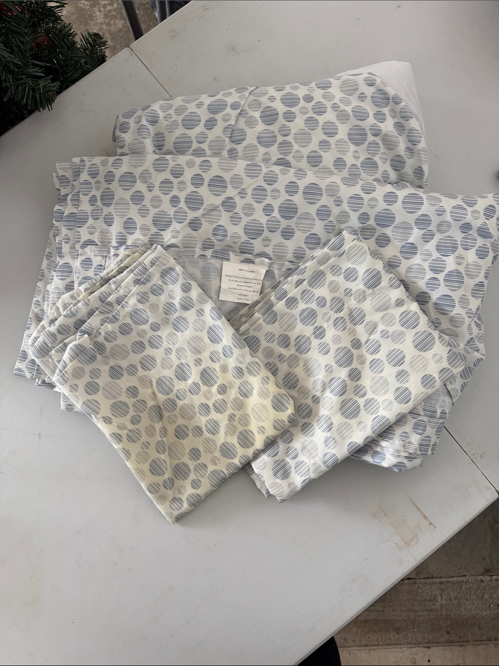 Gray Polka Dot Sheet Set - Neutral Circles Pattern